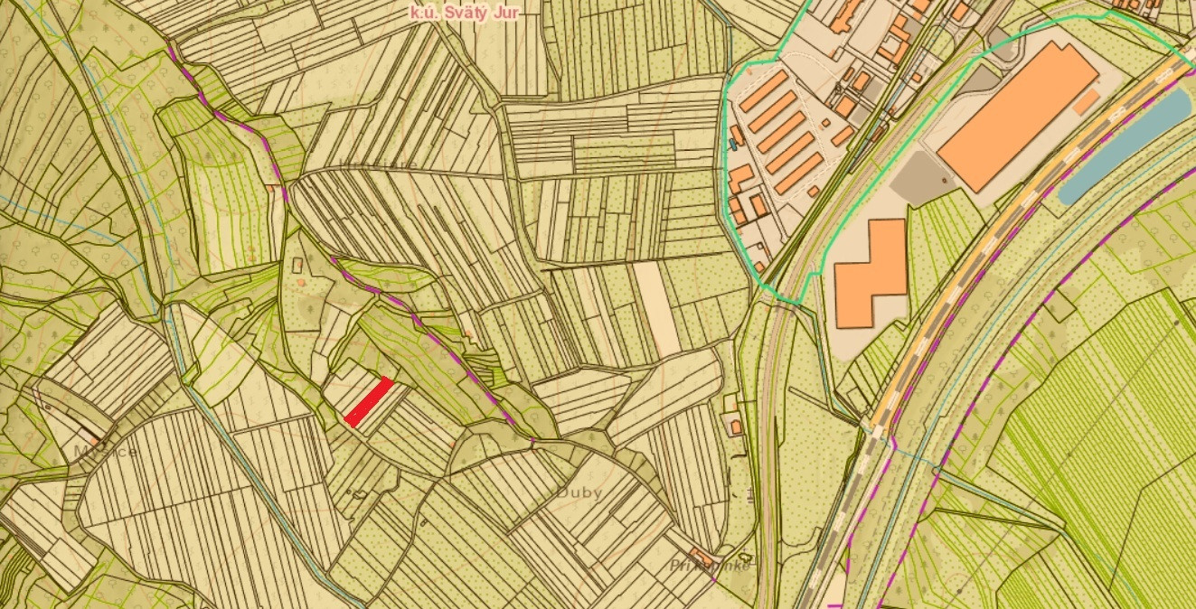 NA PREDAJ -  vinohrad, 870 m2 v lukratívnej lokalite – Svätý Jur (k. ú. Pezinok)