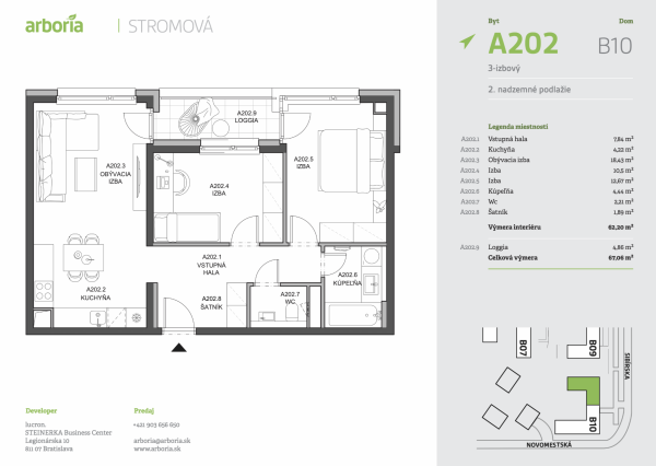Arboria  Stromová 3izb. byt s garážovým státim XXL