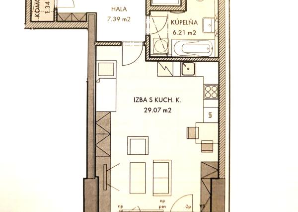 PREDAJ – svetlý 1i apartmán s balkónom, Rezidencia Premiere.